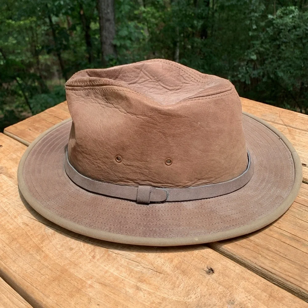 ADVENTURE BOUND BROWN LEATHER HAT XL - Picture 2 of 10